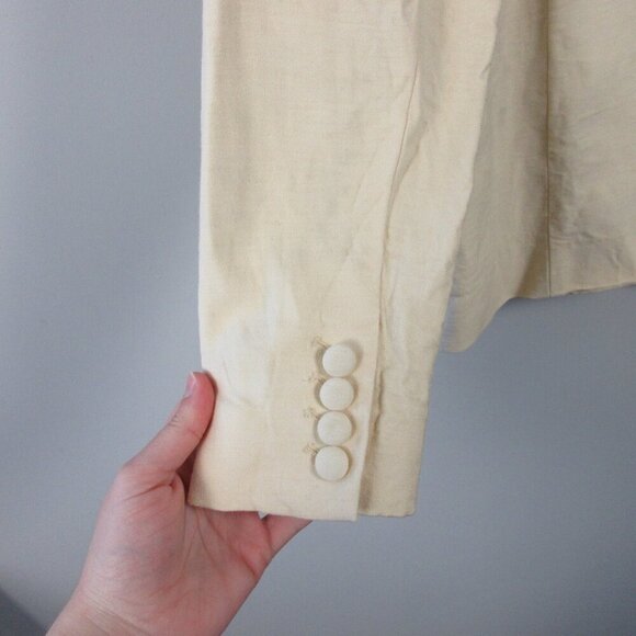 Sezane Christie Jacket Women Blazer 40 Butter Yellow Linen Career Preppy 766 - Picture 13 of 16